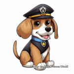 Adorable Beagle Police Dog Coloring Pages 4