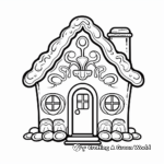 Adorable Christmas Gingerbread House Coloring Pages 3