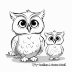 Adorable Owl Chicks Coloring Pages for Children 2