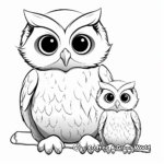 Adorable Owl Chicks Coloring Pages for Children 3