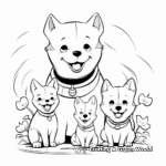 Adorable Shiba Inu Family Coloring Pages 1