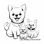Adorable Shiba Inu Family Coloring Pages 4