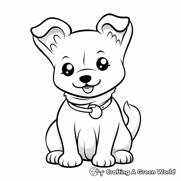 Kawaii Dog Coloring Pages - Free &amp; Printable!