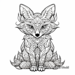 Adult Coloring Pages for Stress Relief with Intricate Fox Designs 4