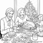 Adult Coloring Pages of Christmas Dinner 1