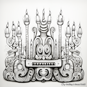 Adult-Friendly Detailed Menorah Coloring Pages 1