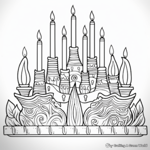 Adult-Friendly Detailed Menorah Coloring Pages 2