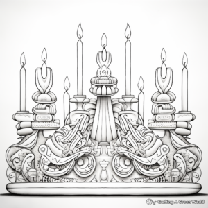 Adult-Friendly Detailed Menorah Coloring Pages 3
