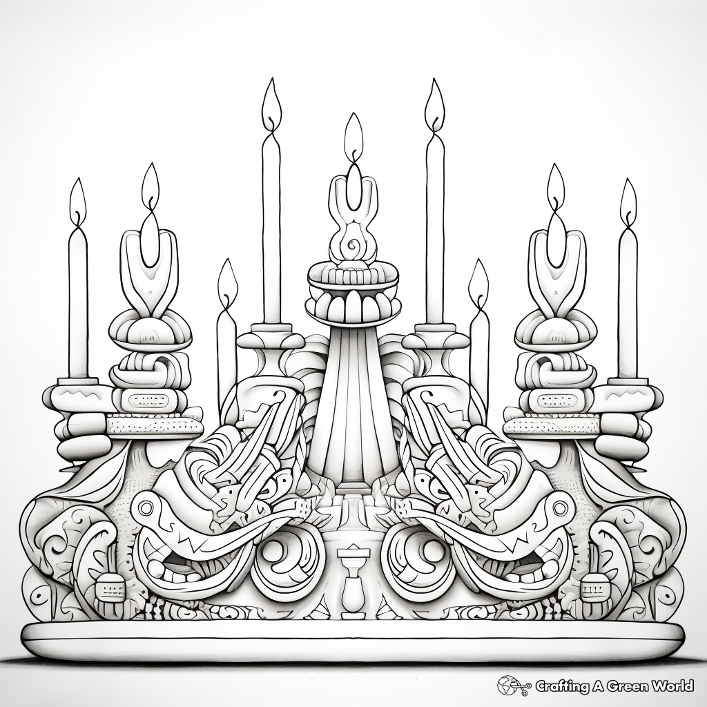 Adult-Friendly Detailed Menorah Coloring Pages 3