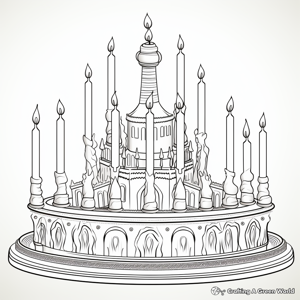 Adult-Friendly Detailed Menorah Coloring Pages 4