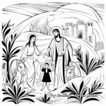 Adult Themed Coloring Pages Depicting Palm Sunday 1