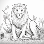 Adventurous African Lion Coloring Pages 1