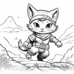 Adventurous Cat Ninja Quest Coloring Pages 2