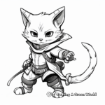 Adventurous Cat Ninja Quest Coloring Pages 3