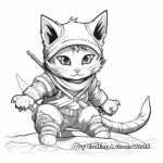 Adventurous Cat Ninja Quest Coloring Pages 4