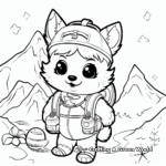 Adventurous Kawaii Fox Explorer Coloring Pages 2