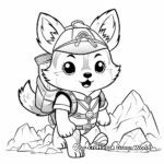Adventurous Kawaii Fox Explorer Coloring Pages 4