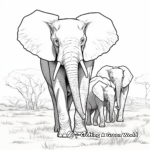 African Elephant Herd Coloring Sheets 1