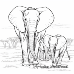 African Elephant Herd Coloring Sheets 4