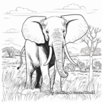 African Elephant's Natural Habitat Coloring Pages 1