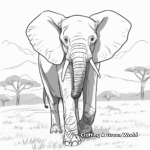African Elephant's Natural Habitat Coloring Pages 4
