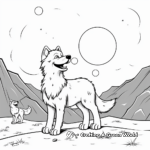 Alpha Wolf Leading the Pack and Howling at the Moon Coloring Pages 2