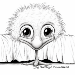 Amusing Ostrich Hiding Head Coloring Pages 3