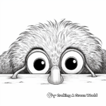 Amusing Ostrich Hiding Head Coloring Pages 4