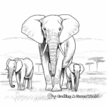 An African Elephant Family: Printable Coloring Pages 1