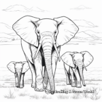 An African Elephant Family: Printable Coloring Pages 3