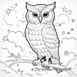An Owl's Nightlife: Starry Sky Coloring Pages 2
