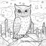 An Owl's Nightlife: Starry Sky Coloring Pages 3