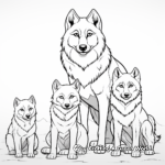 Arctic Wolf Family Coloring Sheets 1