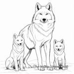 Arctic Wolf Family Coloring Sheets 2