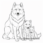Arctic Wolf Family Coloring Sheets 4