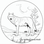Arctic Wolf Hunting Scene Coloring Pages 3