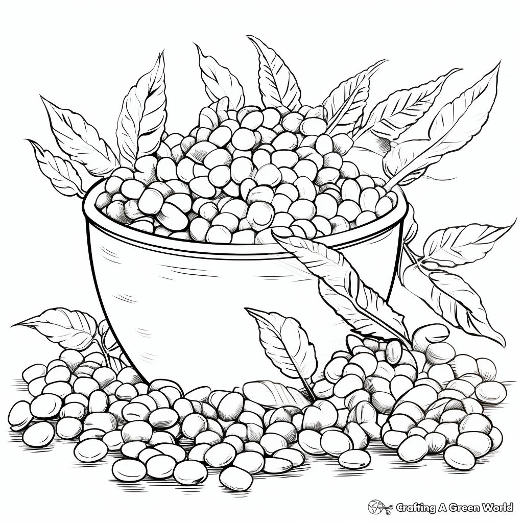 Aromatic Coffee Beans Coloring Sheets 1