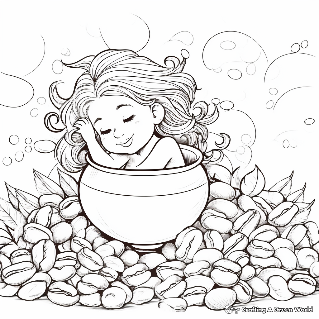 Aromatic Coffee Beans Coloring Sheets 2