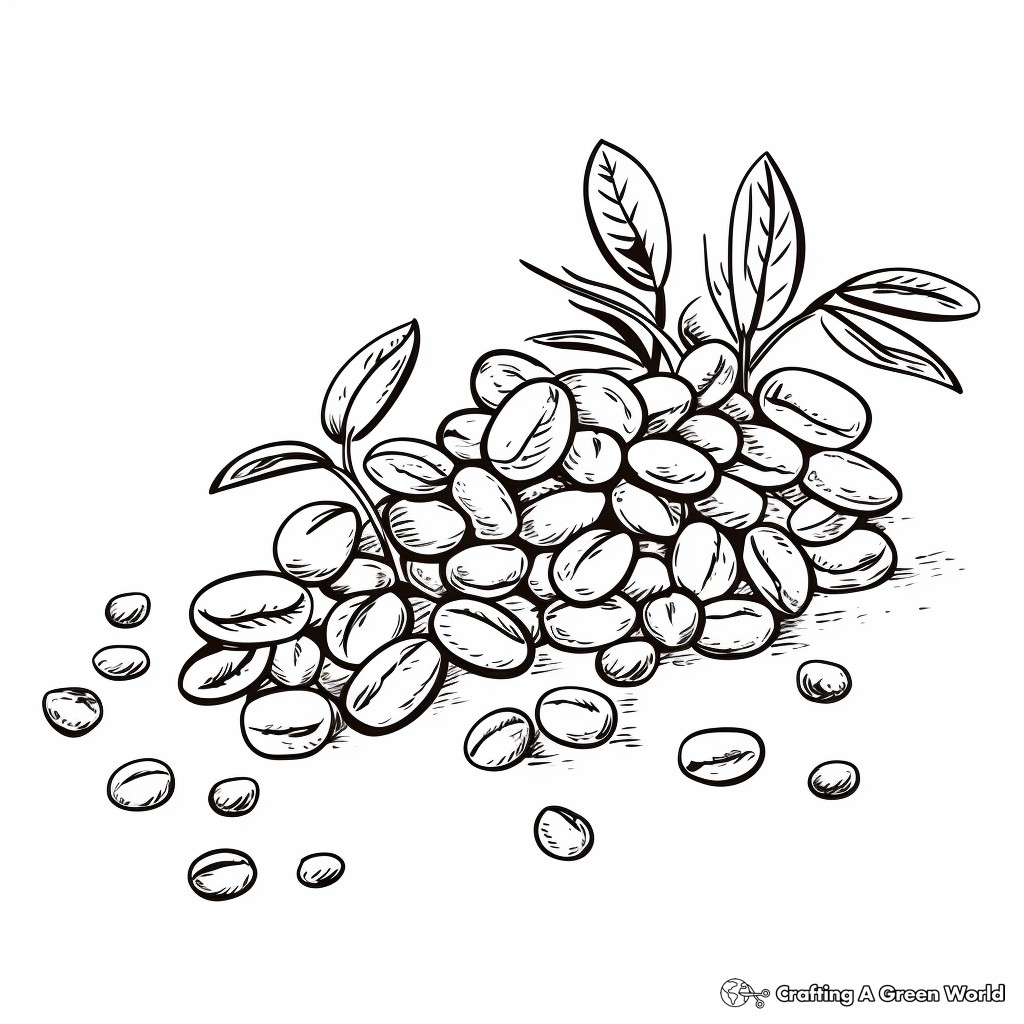 Aromatic Coffee Beans Coloring Sheets 3