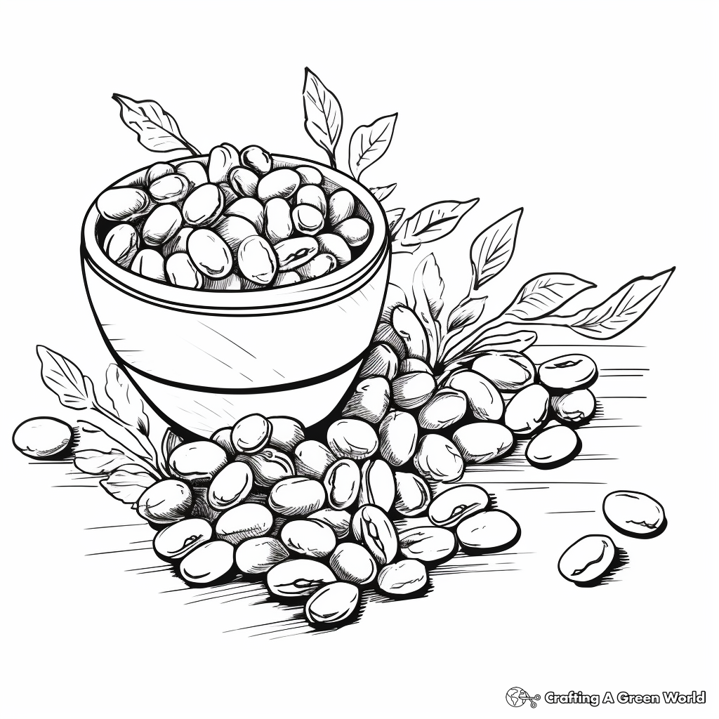 Aromatic Coffee Beans Coloring Sheets 4