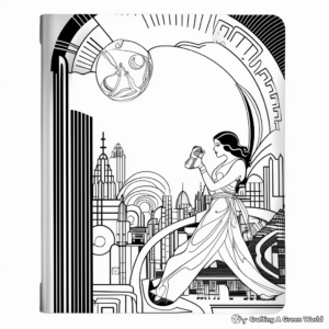 Art Deco Style Binder Cover Coloring Pages 1