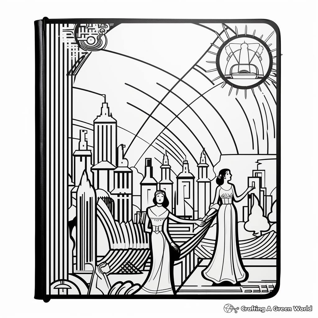 Art Deco Style Binder Cover Coloring Pages 3