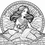Art Deco Style Mermaid Coloring Pages 3
