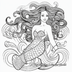 Art Deco Style Mermaid Coloring Pages 4