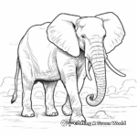 Artistic Abstract African Elephant Coloring Pages 1