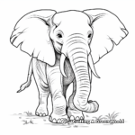 Artistic Abstract African Elephant Coloring Pages 2