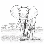 Artistic Abstract African Elephant Coloring Pages 3