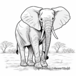 Artistic Abstract African Elephant Coloring Pages 4