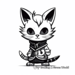 Artistic Abstract Cat Ninja Coloring Pages 1