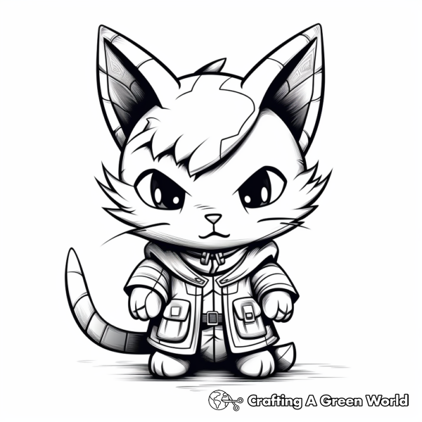 Cat Ninja Coloring Pages - Free &amp; Printable!